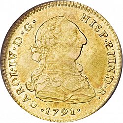 Large Obverse for 2 Escudos 1791 coin