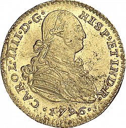 Large Obverse for 2 Escudos 1796 coin