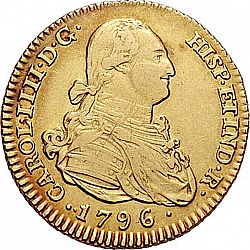 Large Obverse for 2 Escudos 1796 coin