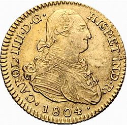 Large Obverse for 2 Escudos 1804 coin