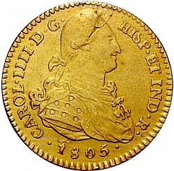 Large Obverse for 2 Escudos 1805 coin