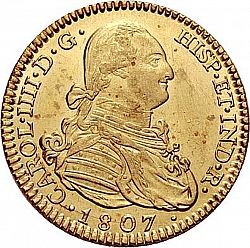 Large Obverse for 2 Escudos 1807 coin