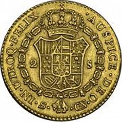 Large Reverse for 2 Escudos 1795 coin