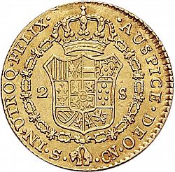 Large Reverse for 2 Escudos 1796 coin