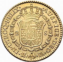 Large Reverse for 2 Escudos 1804 coin