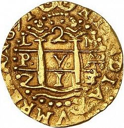 Large Obverse for 2 Escudos 1714 coin