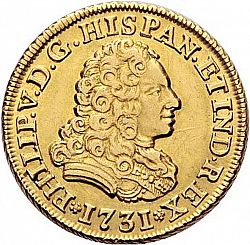 Large Obverse for 2 Escudos 1731 coin