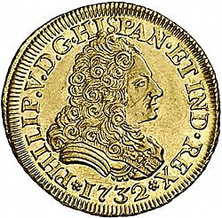Large Obverse for 2 Escudos 1732 coin