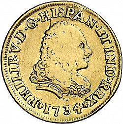 Large Obverse for 2 Escudos 1734 coin