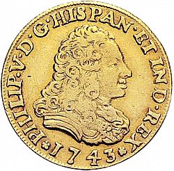 Large Obverse for 2 Escudos 1743 coin