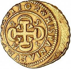 Large Reverse for 2 Escudos 1702 coin