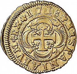 Large Reverse for 2 Escudos 1718 coin