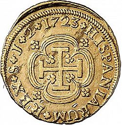 Large Reverse for 2 Escudos 1723 coin