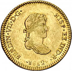 Large Obverse for 2 Escudos 1812 coin