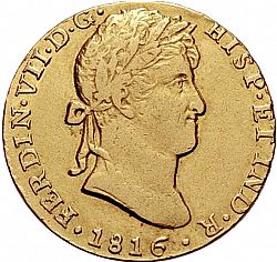 Large Obverse for 2 Escudos 1816 coin