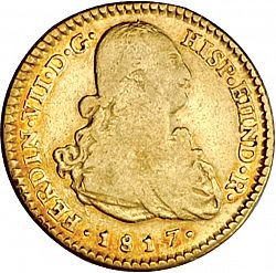 Large Obverse for 2 Escudos 1817 coin