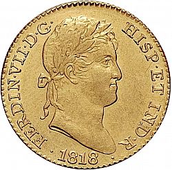 Large Obverse for 2 Escudos 1818 coin