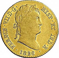 Large Obverse for 2 Escudos 1826 coin