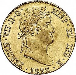 Large Obverse for 2 Escudos 1828 coin