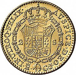 Large Reverse for 2 Escudos 1814 coin
