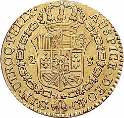 Large Reverse for 2 Escudos 1816 coin