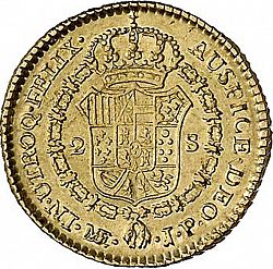 Large Reverse for 2 Escudos 1820 coin