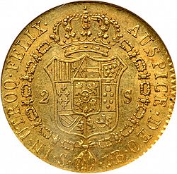 Large Reverse for 2 Escudos 1827 coin