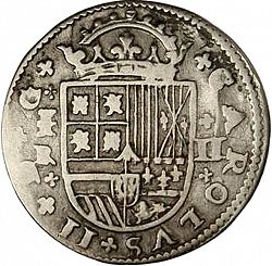 Large Obverse for 2 Reales 1685 coin