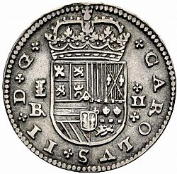 Large Obverse for 2 Reales 1686 coin