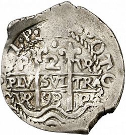 Large Obverse for 2 Reales 1693 coin