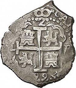 Large Reverse for 2 Reales 1699 coin