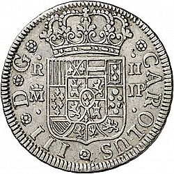 Large Obverse for 2 Reales 1762 coin