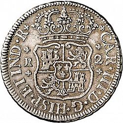 Large Obverse for 2 Reales 1763 coin