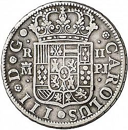 Large Obverse for 2 Reales 1767 coin