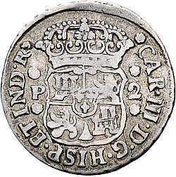Large Obverse for 2 Reales 1768 coin