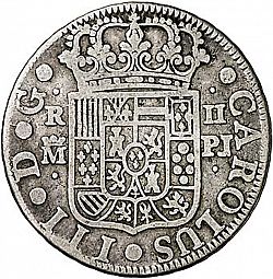 Large Obverse for 2 Reales 1770 coin