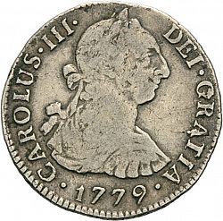 Large Obverse for 2 Reales 1779 coin