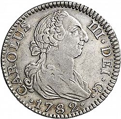Large Obverse for 2 Reales 1782 coin