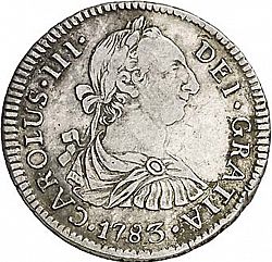 Large Obverse for 2 Reales 1783 coin