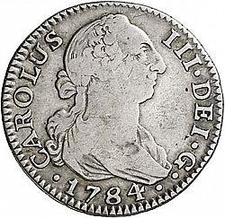 Large Obverse for 2 Reales 1784 coin