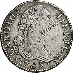 Large Obverse for 2 Reales 1785 coin