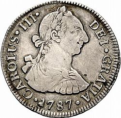 Large Obverse for 2 Reales 1787 coin