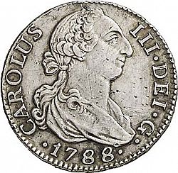 Large Obverse for 2 Reales 1788 coin