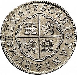 Large Reverse for 2 Reales 1760 coin