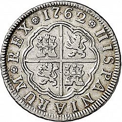 Large Reverse for 2 Reales 1762 coin