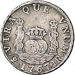 Large Reverse for 2 Reales 1767 coin