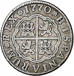 Large Reverse for 2 Reales 1770 coin