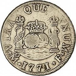 Large Reverse for 2 Reales 1771 coin