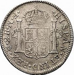 Large Reverse for 2 Reales 1772 coin