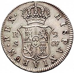 Large Reverse for 2 Reales 1773 coin